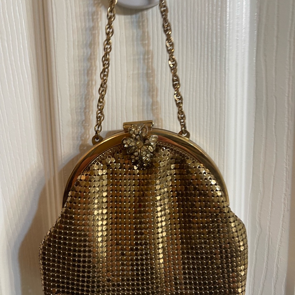 GENUINE WHITING & DAVIS GOLD MESH MINI PURSE
